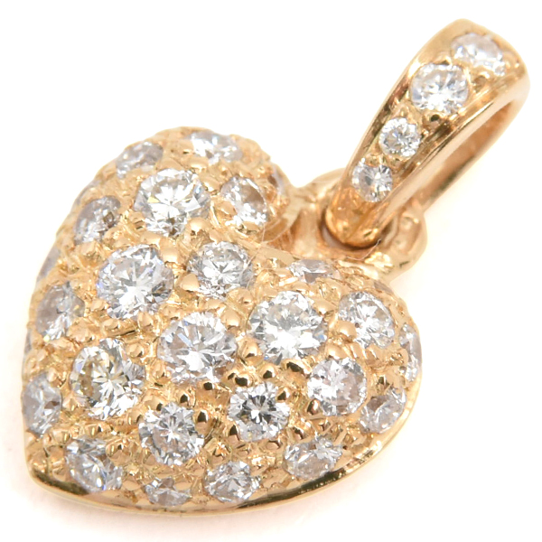 カルティエ ペンダント レディース ハートモチーフ パヴェダイヤ ペンダント ゴールド Cartier 750YG 中古