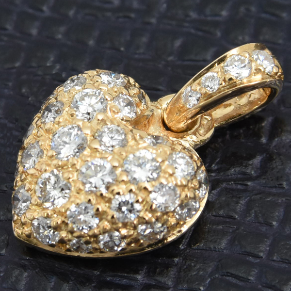 カルティエ ペンダント レディース ハートモチーフ パヴェダイヤ ペンダント ゴールド Cartier 750YG 中古