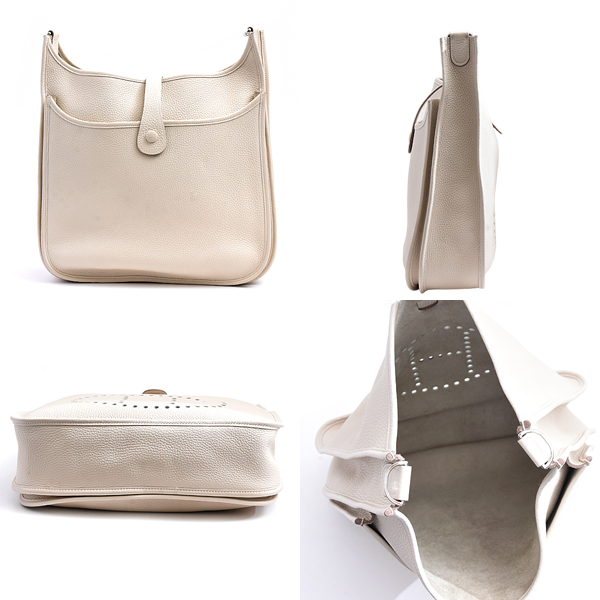 エルメス バッグ レディース エヴリン3 GM ショルダーバッグ トリヨンクレマンス オフホワイト HERMES Y刻印 中古