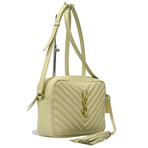 サンローラン バッグ レディース ルー カメラバッグ ショルダーバッグ カサンドラ レザー ベージュ SAINT LAURENT 574494 中古