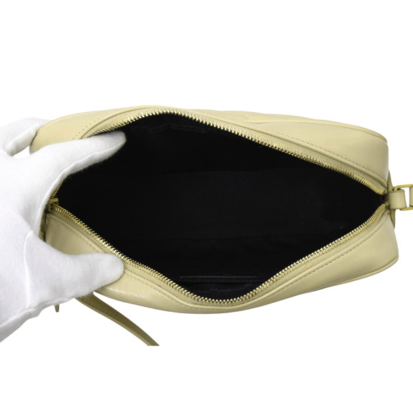 サンローラン バッグ レディース ルー カメラバッグ ショルダーバッグ カサンドラ レザー ベージュ SAINT LAURENT 574494 中古