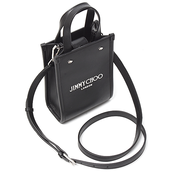 ジミーチュウ バッグ レディース 2WAYトートバッグ MINI N/S TOTE レザー ブラック JIMMY CHOO 中古