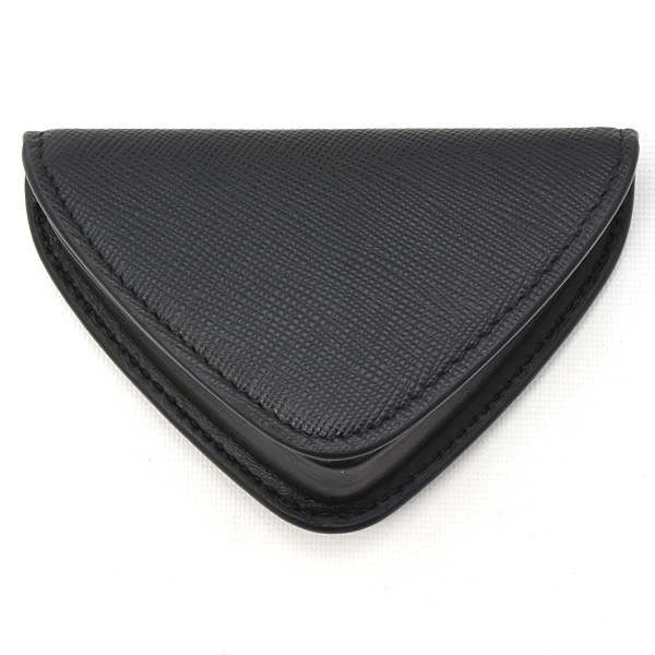 プラダ 財布 メンズ トライアングル コインケース サフィアーノレザー NERO PRADA 2MM004 中古