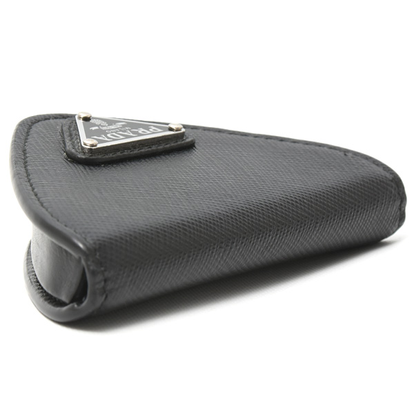 プラダ 財布 メンズ トライアングル コインケース サフィアーノレザー NERO PRADA 2MM004 中古