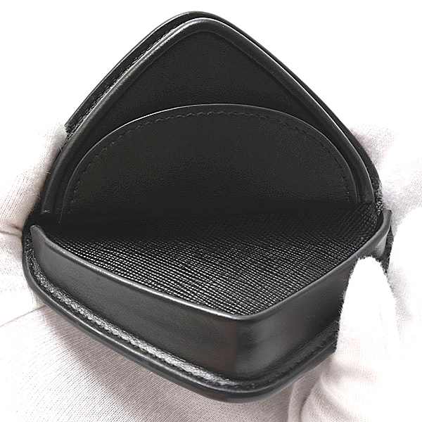 プラダ 財布 メンズ トライアングル コインケース サフィアーノレザー NERO PRADA 2MM004 中古