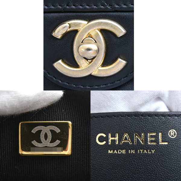 シャネル バッグ レディース マトラッセ チェーントート ショッピングバッグ カーフスキン ランダム ブラック CHANEL 中古