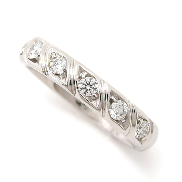 ショーメ 指輪 レディース トルサード 7Pダイヤ マリッジ リング 9号 プラチナ CHAUMET PT950 中古