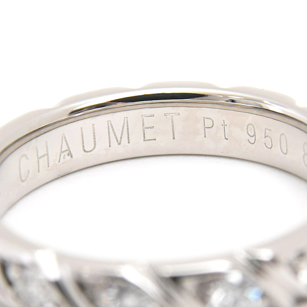 ショーメ 指輪 レディース トルサード 7Pダイヤ マリッジ リング 9号 プラチナ CHAUMET PT950 中古