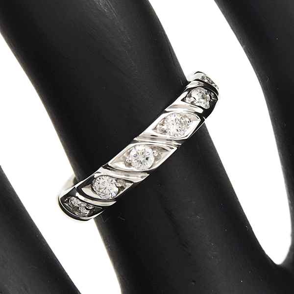 ショーメ 指輪 レディース トルサード 7Pダイヤ マリッジ リング 9号 プラチナ CHAUMET PT950 中古
