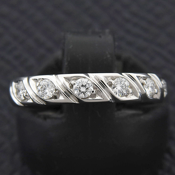 ショーメ 指輪 レディース トルサード 7Pダイヤ マリッジ リング 9号 プラチナ CHAUMET PT950 中古
