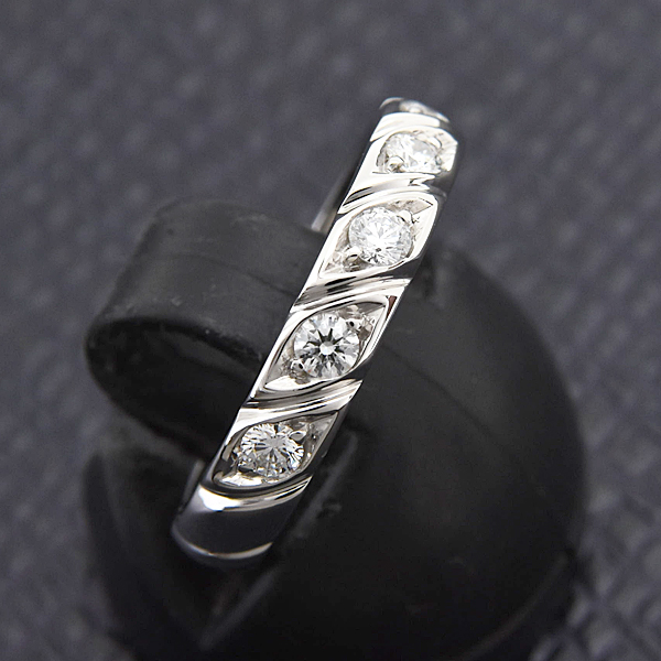 ショーメ 指輪 レディース トルサード 7Pダイヤ マリッジ リング 9号 プラチナ CHAUMET PT950 中古