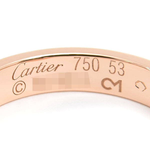 カルティエ 指輪　レディース ミニラブ リング 53号 実寸13号弱 ピンクゴールド Cartier 750PG 中古