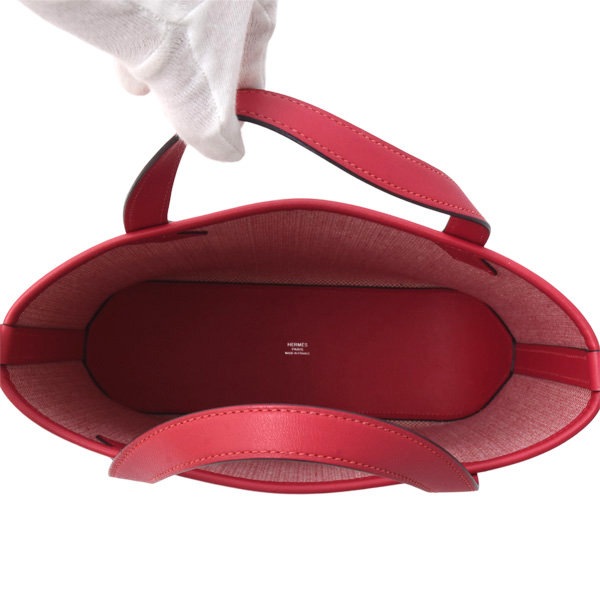 エルメス バッグ レディース H アンビエ 27 ハンドバッグ トワルアッシュ×スイフト フランボワーズ HERMES 中古