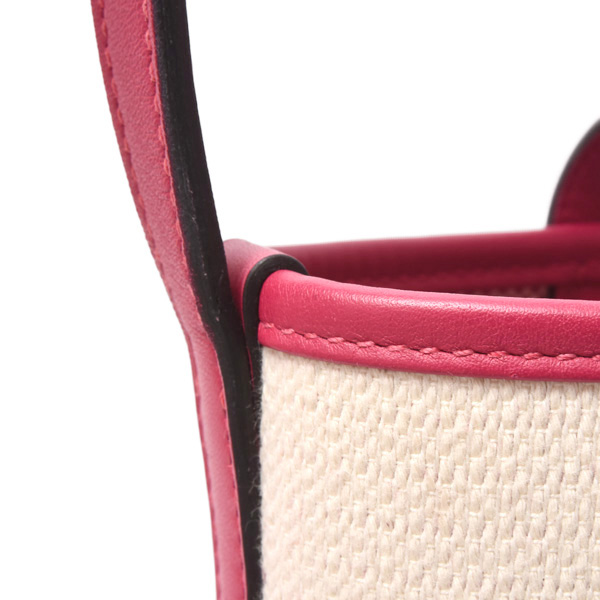 エルメス バッグ レディース H アンビエ 27 ハンドバッグ トワルアッシュ×スイフト フランボワーズ HERMES 中古