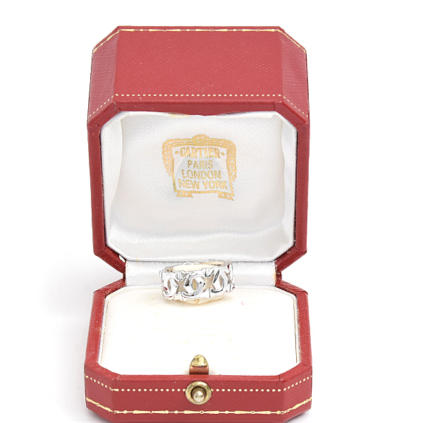 カルティエ 指輪 レディース リング 51号 実寸10号 ホワイトゴールド Cartier 750WG 中古