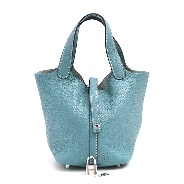 エルメス バッグ レディース ピコタンロックPM □R刻 トリヨンクレマンス ブルージーン HERMES 中古