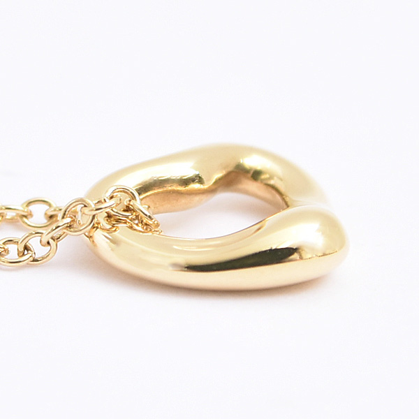 ティファニー ネックレス レディース オープン ハート ペンダント イエローゴールド 7mm プチネックレス 750YG TIFFANY 中古