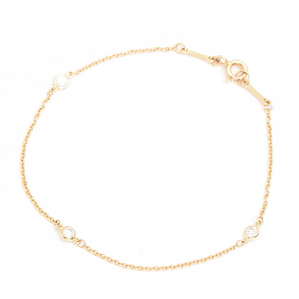 ティファニー ブレスレット レディース 3Pダイヤ バイザヤード エルサペレッティ イエローゴールド 750YG TIFFANY 中古