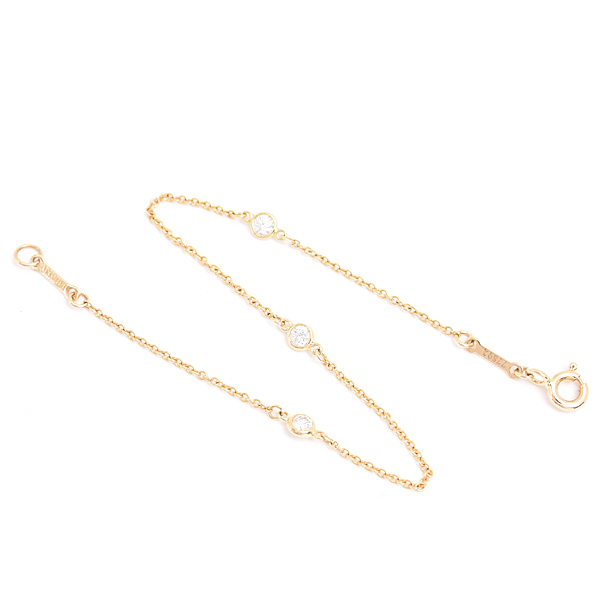 ティファニー ブレスレット レディース 3Pダイヤ バイザヤード エルサペレッティ イエローゴールド 750YG TIFFANY 中古