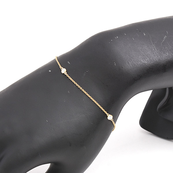 ティファニー ブレスレット レディース 3Pダイヤ バイザヤード エルサペレッティ イエローゴールド 750YG TIFFANY 中古