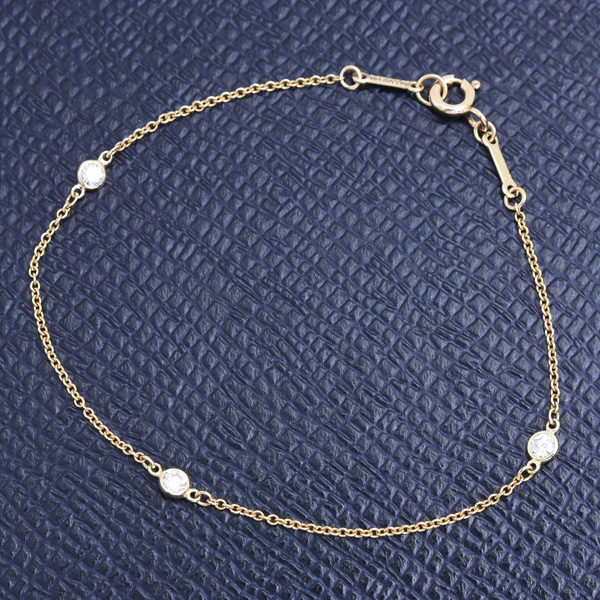ティファニー ブレスレット レディース 3Pダイヤ バイザヤード エルサペレッティ イエローゴールド 750YG TIFFANY 中古