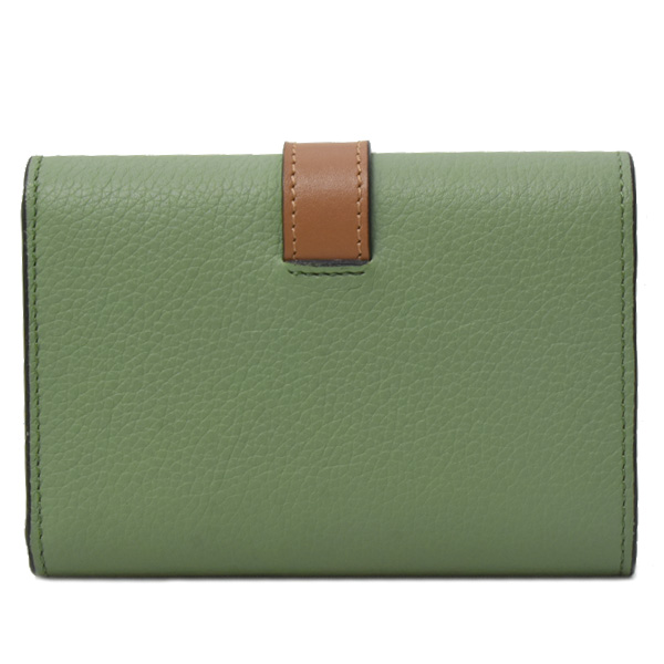 ロエベ 財布 レディース バーティカル ウォレット スモール 三つ折り財布 レザー ローズマリー/タン LOEWE 中古