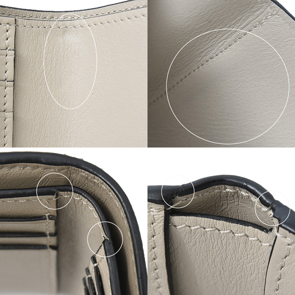 ロエベ 財布 レディース バーティカル ウォレット スモール 三つ折り財布 レザー ローズマリー/タン LOEWE 中古