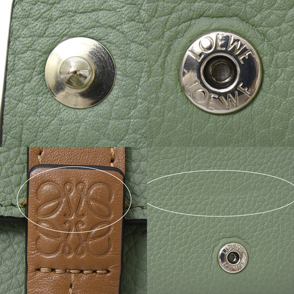 ロエベ 財布 レディース バーティカル ウォレット スモール 三つ折り財布 レザー ローズマリー/タン LOEWE 中古