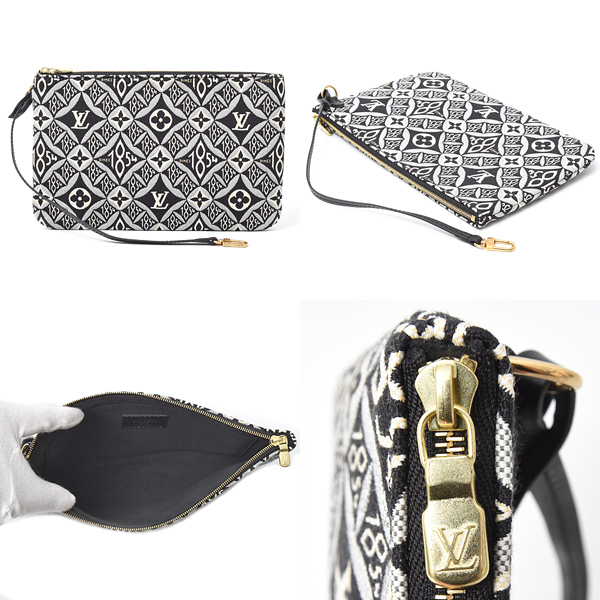 ルイヴィトン バッグ レディース モノグラムジャガード ネヴァーフルMM トートバッグ グレー系 ブラック系 Louis Vuitton M57230 中古