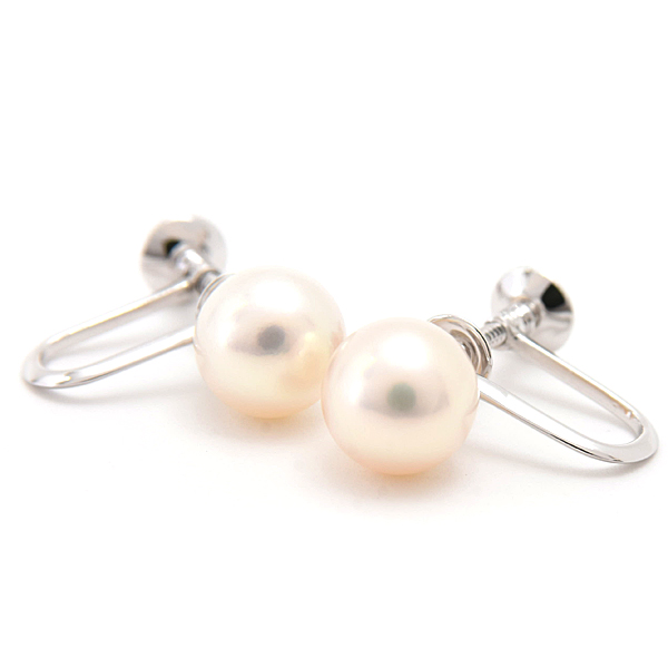 ミキモト イヤリング レディース 1P パール 7.7mm珠 ホワイトゴールド MIKIMOTO K14WG 中古