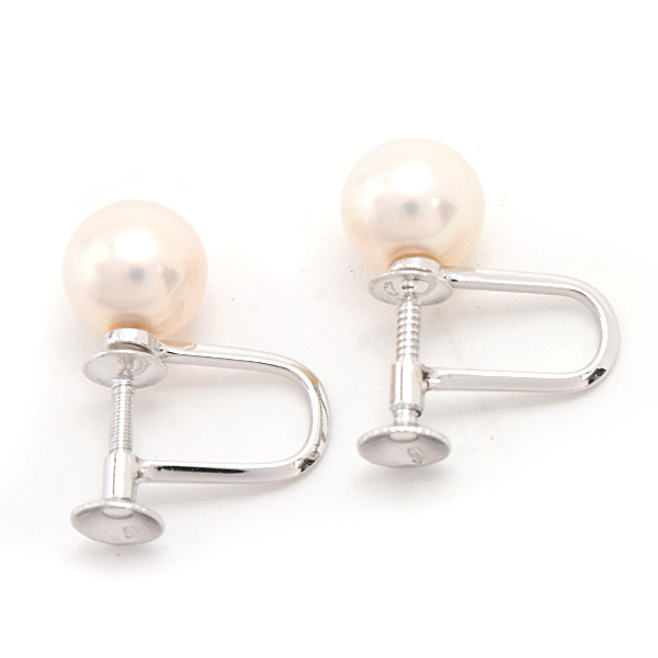 ミキモト イヤリング レディース 1P パール 7.7mm珠 ホワイトゴールド MIKIMOTO K14WG 中古