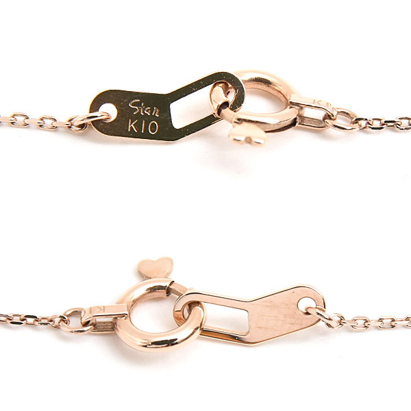 スタージュエリー ネックレス レディース ハートムーン 1Pダイヤ D0.01ct ピンクゴールド ホワイトゴールド STAR JEWELRY K10PG×WG 中古