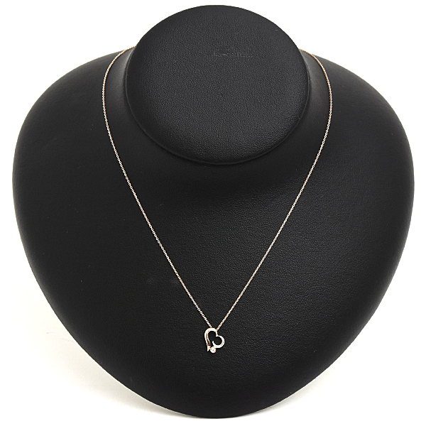 スタージュエリー ネックレス レディース ハートムーン 1Pダイヤ D0.01ct ピンクゴールド ホワイトゴールド STAR JEWELRY K10PG×WG 中古