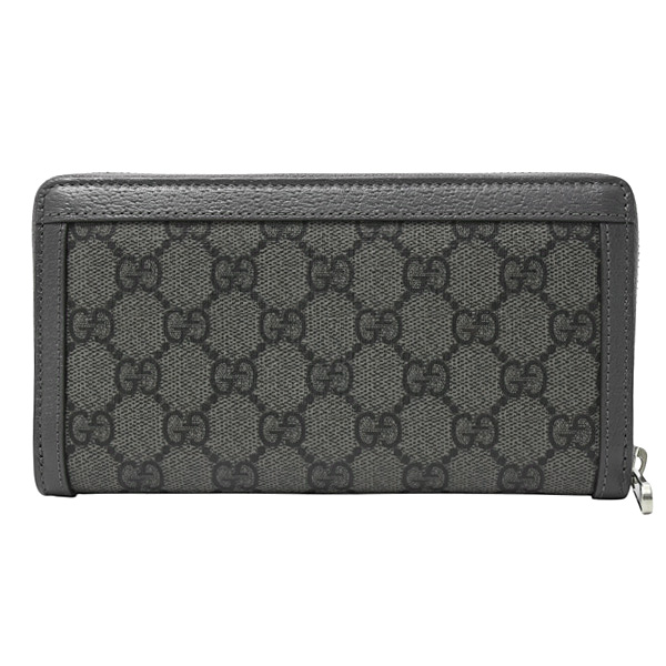 グッチ 財布 メンズ レディース ジップアラウンドウォレット オフィディア GGスプリーム キャンバス グレー GUCCI 706844 中古