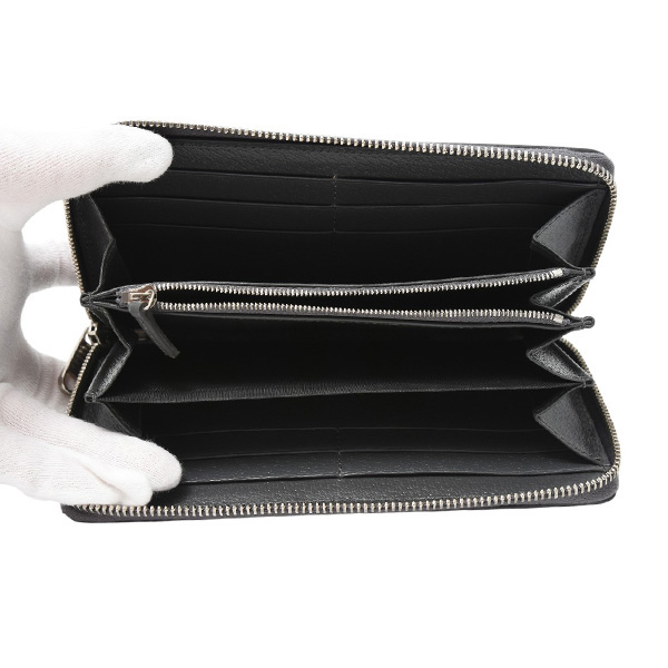 グッチ 財布 メンズ レディース ジップアラウンドウォレット オフィディア GGスプリーム キャンバス グレー GUCCI 706844 中古