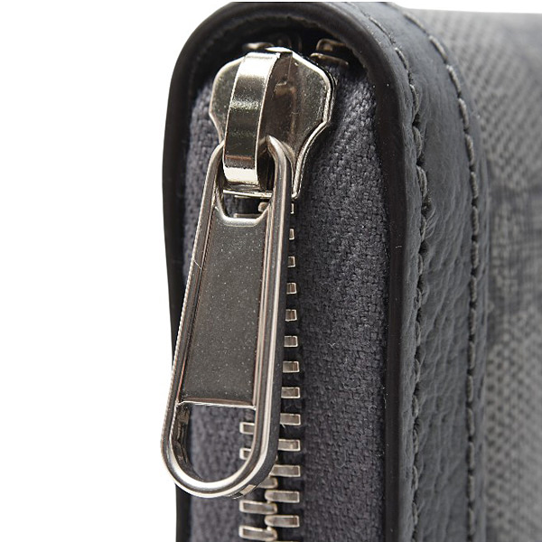 グッチ 財布 メンズ レディース ジップアラウンドウォレット オフィディア GGスプリーム キャンバス グレー GUCCI 706844 中古