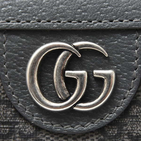 グッチ 財布 メンズ レディース ジップアラウンドウォレット オフィディア GGスプリーム キャンバス グレー GUCCI 706844 中古
