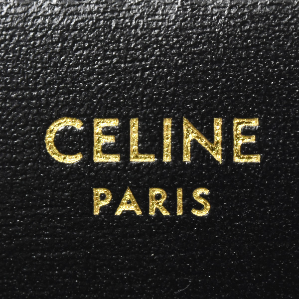 セリーヌ 財布 レディース スモール フラップウォレット トリオンフ 2つ折り財布 レザー ブラック CELINE 10D783 中古