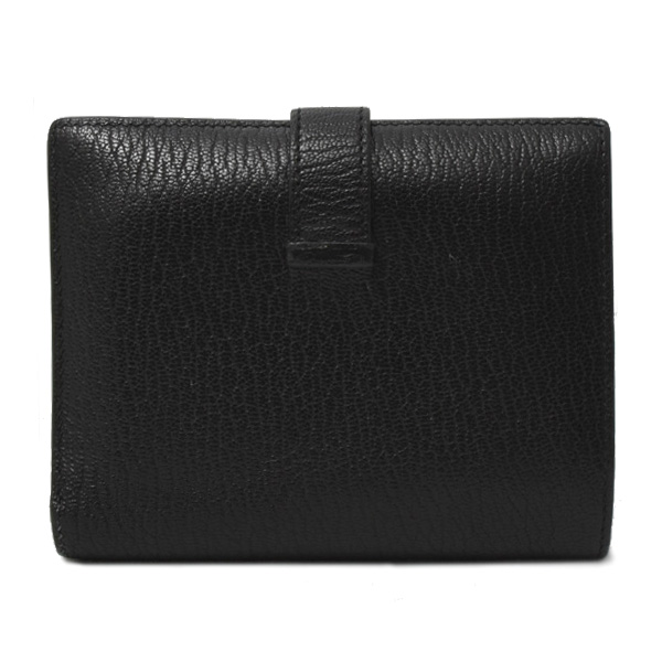 エルメス 財布 メンズ ベアン コンパクト ウォレット 二つ折り シェーブル ブラック HERMES 中古