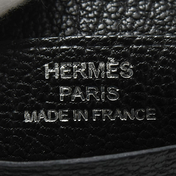 エルメス 財布 メンズ ベアン コンパクト ウォレット 二つ折り シェーブル ブラック HERMES 中古
