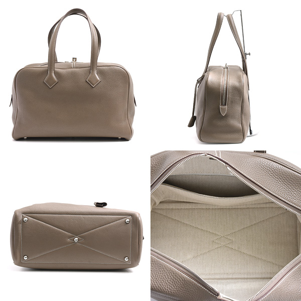 エルメス バッグ レディース ヴィクトリア2 35 ミニボストンバッグ T刻印 エトゥープ トリヨンクレマンス HERMES 中古