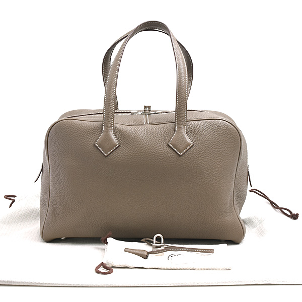 エルメス バッグ レディース ヴィクトリア2 35 ミニボストンバッグ T刻印 エトゥープ トリヨンクレマンス HERMES 中古