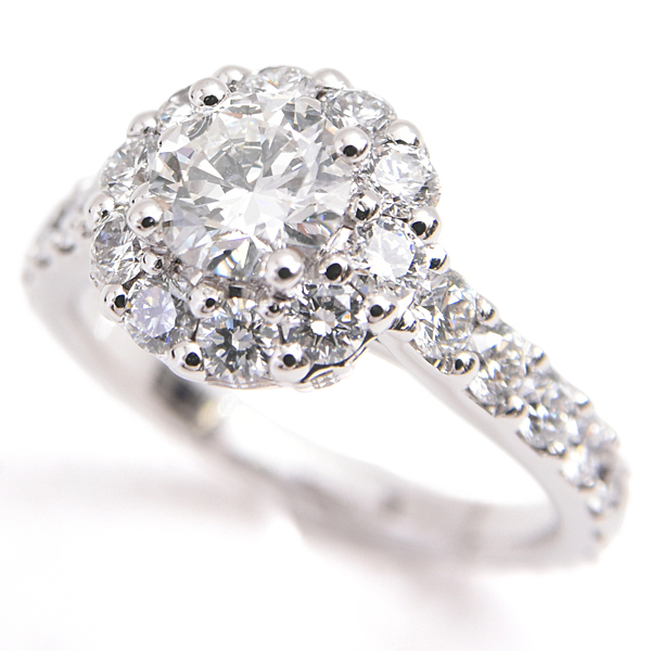 グラフ 指輪 レディース アイコン エンゲージメント リング 7.5号弱 D0.60ct ホワイトゴールド GRAFF 750WG 中古