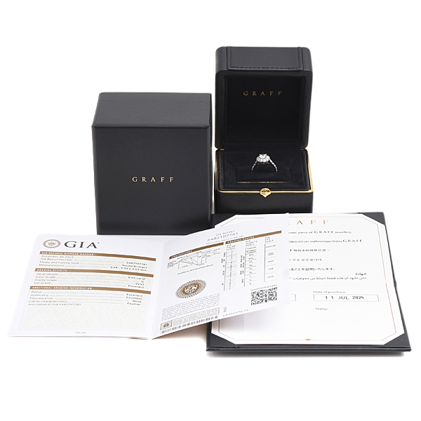 グラフ 指輪 レディース アイコン エンゲージメント リング 7.5号弱 D0.60ct ホワイトゴールド GRAFF 750WG 中古