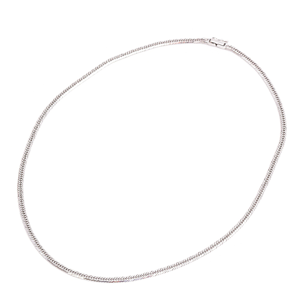 喜平 ネックレス K18WG 8面カット トリプル 12g 45cm 造幣局検定刻印入 メンズ レディース チェーン ホワイトゴールド 中古