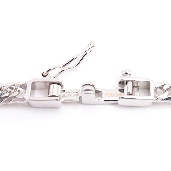 喜平 ネックレス K18WG 8面カット トリプル 12g 45cm 造幣局検定刻印入 メンズ レディース チェーン ホワイトゴールド 中古