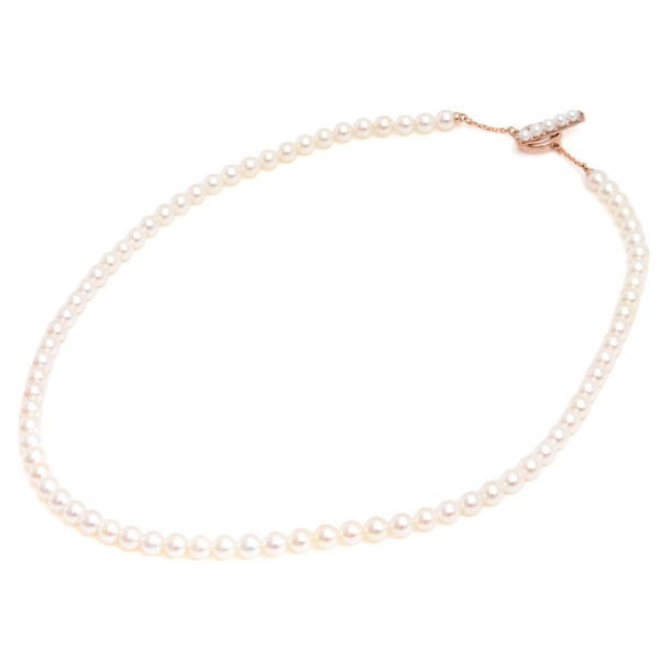 タサキ ネックレス レディース プチ パール ネックレス ベビーパール ピンクゴールド TASAKI 750PG 中古