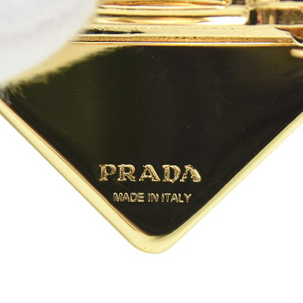 プラダ 服飾小物 レディース トライアングルロゴ メタル バレッタ ヘアクリップ スティール×真鍮 グレー×ゴールド PRADA 1IF050_2BA6_F0WYK 中古