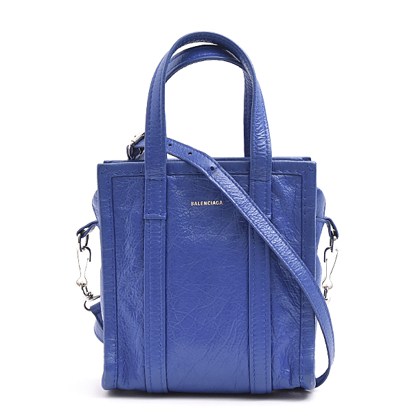 バレンシアガ バッグ レディース バザールショッパー XXS 2WAY ショルダーバッグ ラムレザー ブルー BALENCIAGA 513988 中古