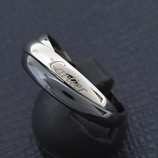 カルティエ 指輪メンズ トリニティ リング 3連 3.2mm 63号 実寸23号 750WG×CE ホワイトゴールド Cartier 中古